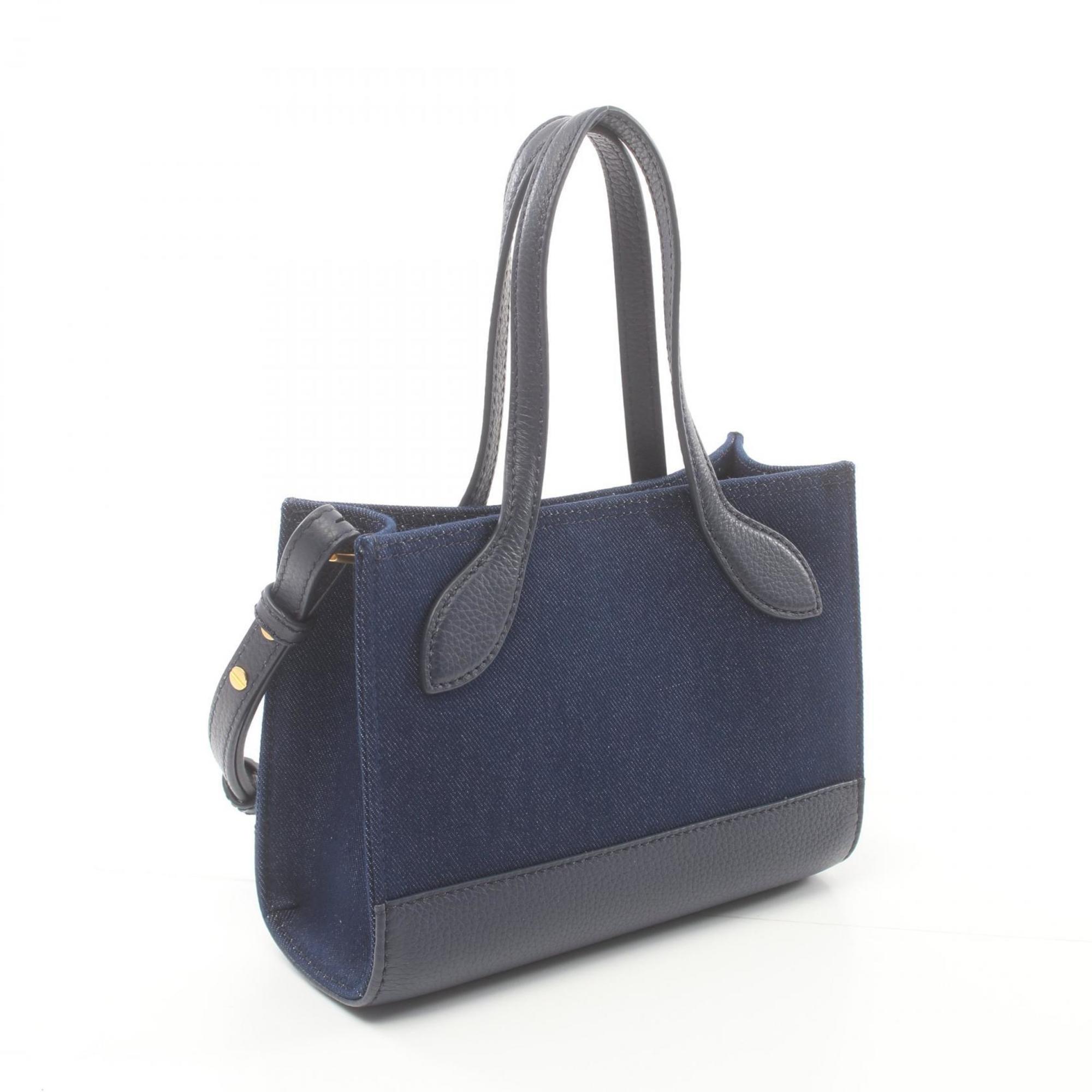 BALLY BAR KEEP ON XS Handbag Bag Denim Leather Women's Navy 6306500