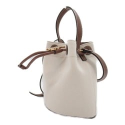 Burberry 2-way shoulder bag, canvas, leather, ladies, white, natural, multi-brown, 8070576A1395