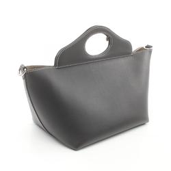 Burberry Soft Pocket Handbag Bag Leather Women's Black