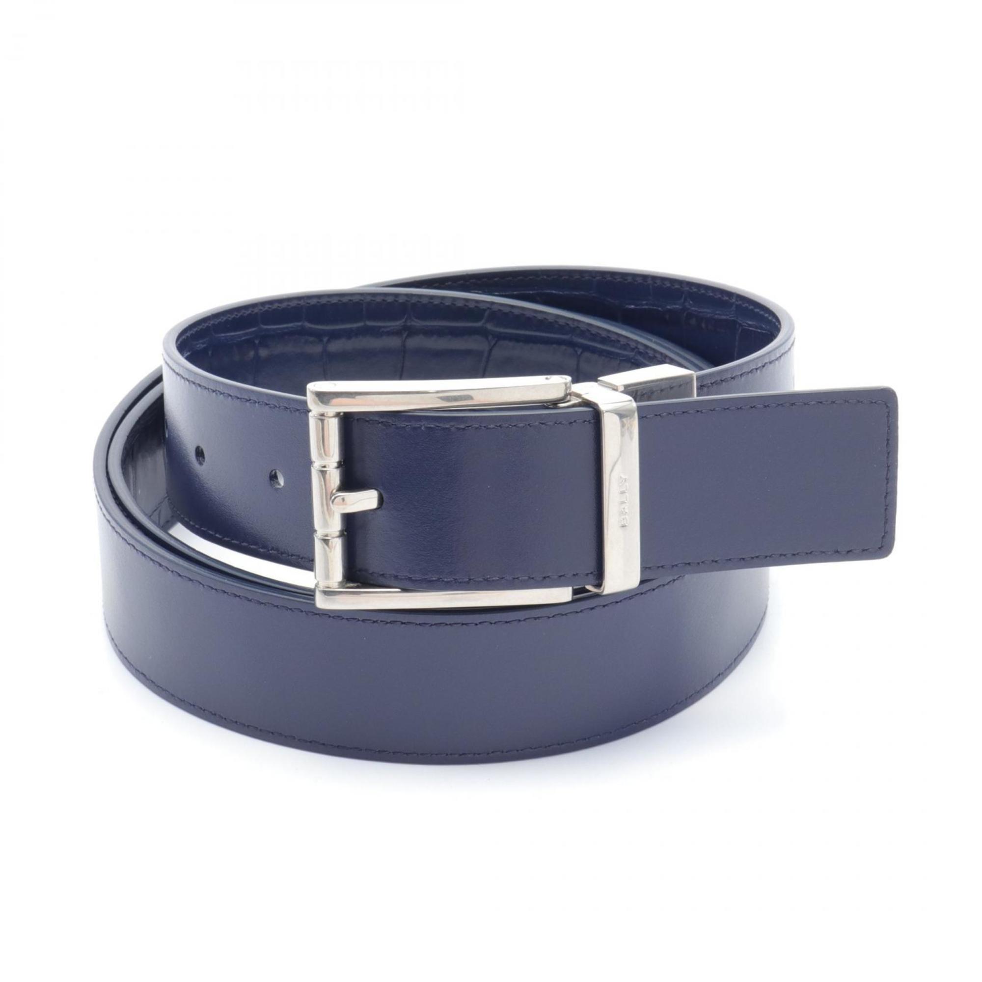 BALLY Belt Leather Men's Navy 6307590