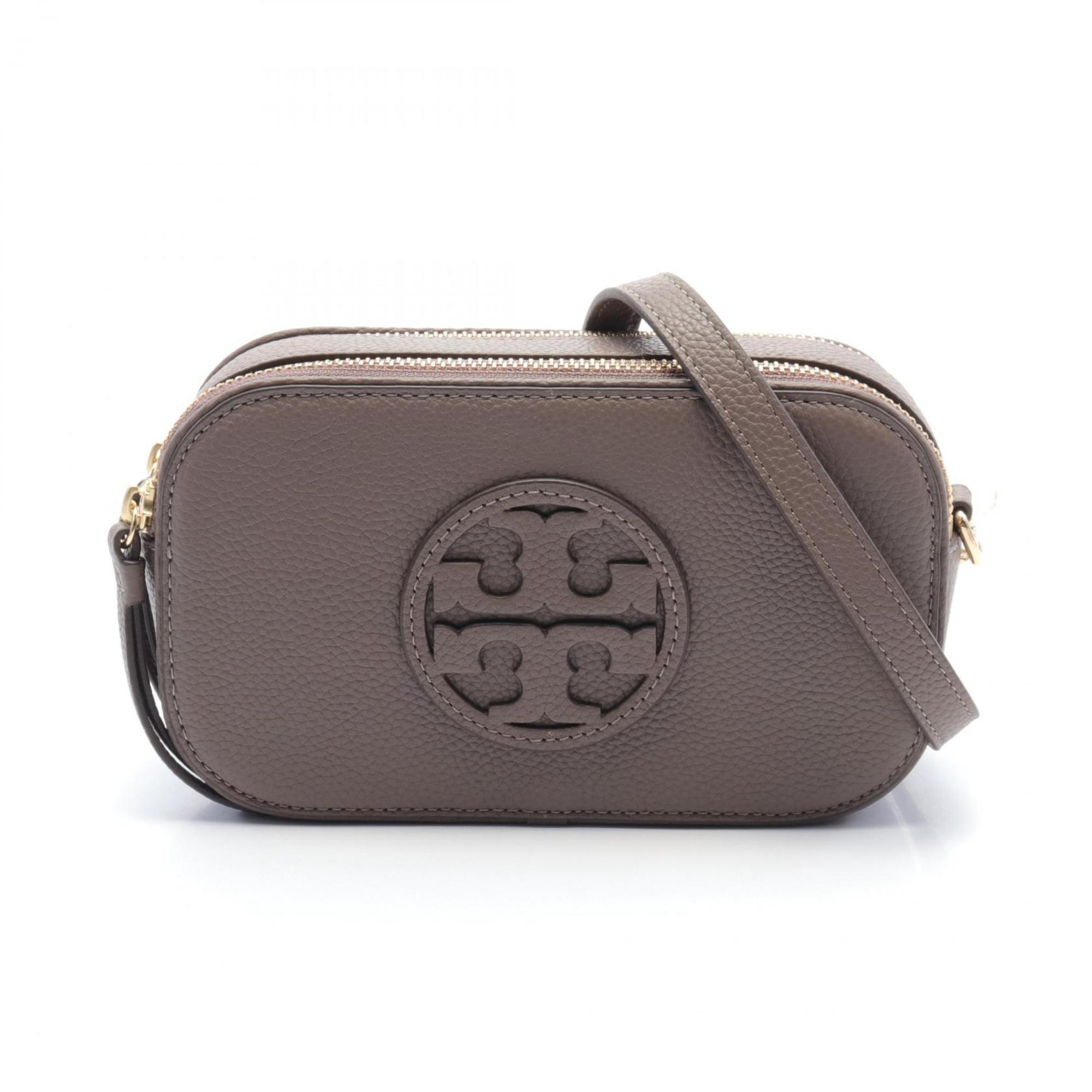 Tory Burch MILLER MINI CROSSBODY Mirror Shoulder Bag Leather Women's Beige 145667093