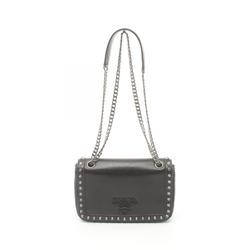 PRADA GLACE'CALF Shoulder Bag Leather Women's Black 1BD147