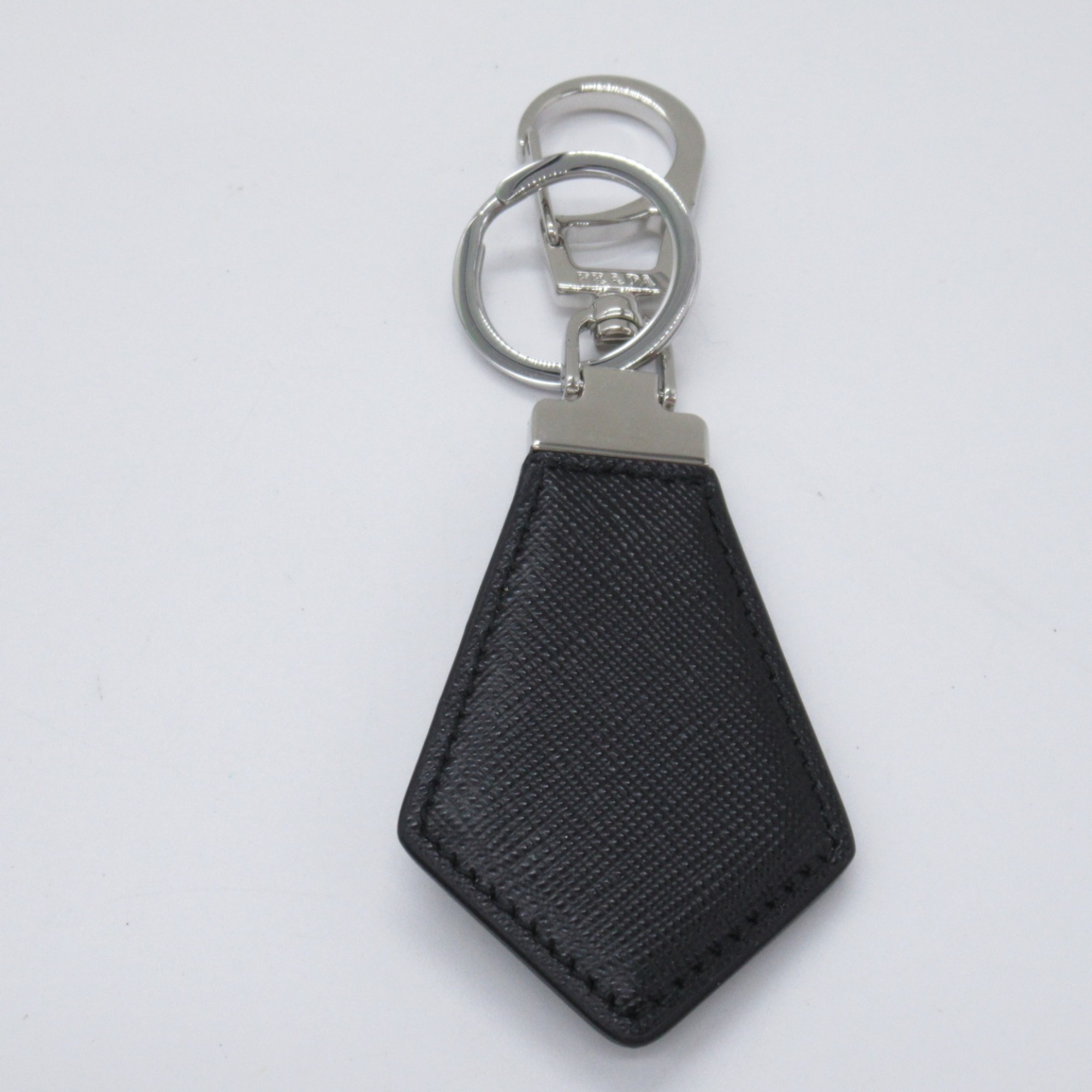 PRADA Keychain Keyring Saffiano Leather Men's Black 2PP041053F0002