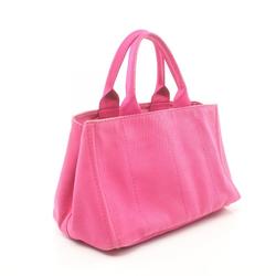 PRADA Canapa Tote Bag Canvas Women's Pink