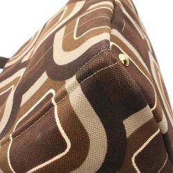 PRADA CANAPA Tote Bag Canvas Women's Brown Beige