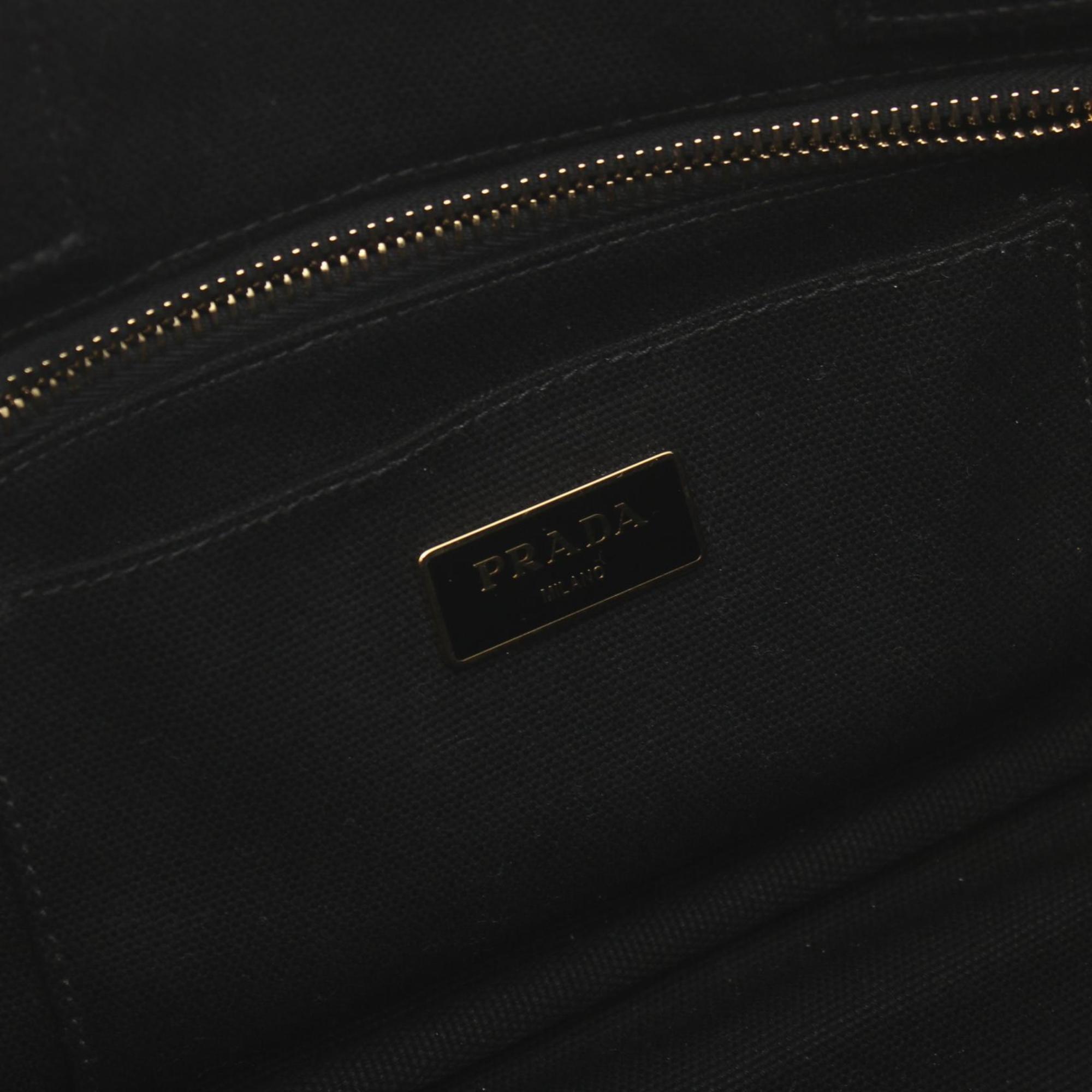 PRADA CANAPA Tote Bag Canvas Women's Black BN2439