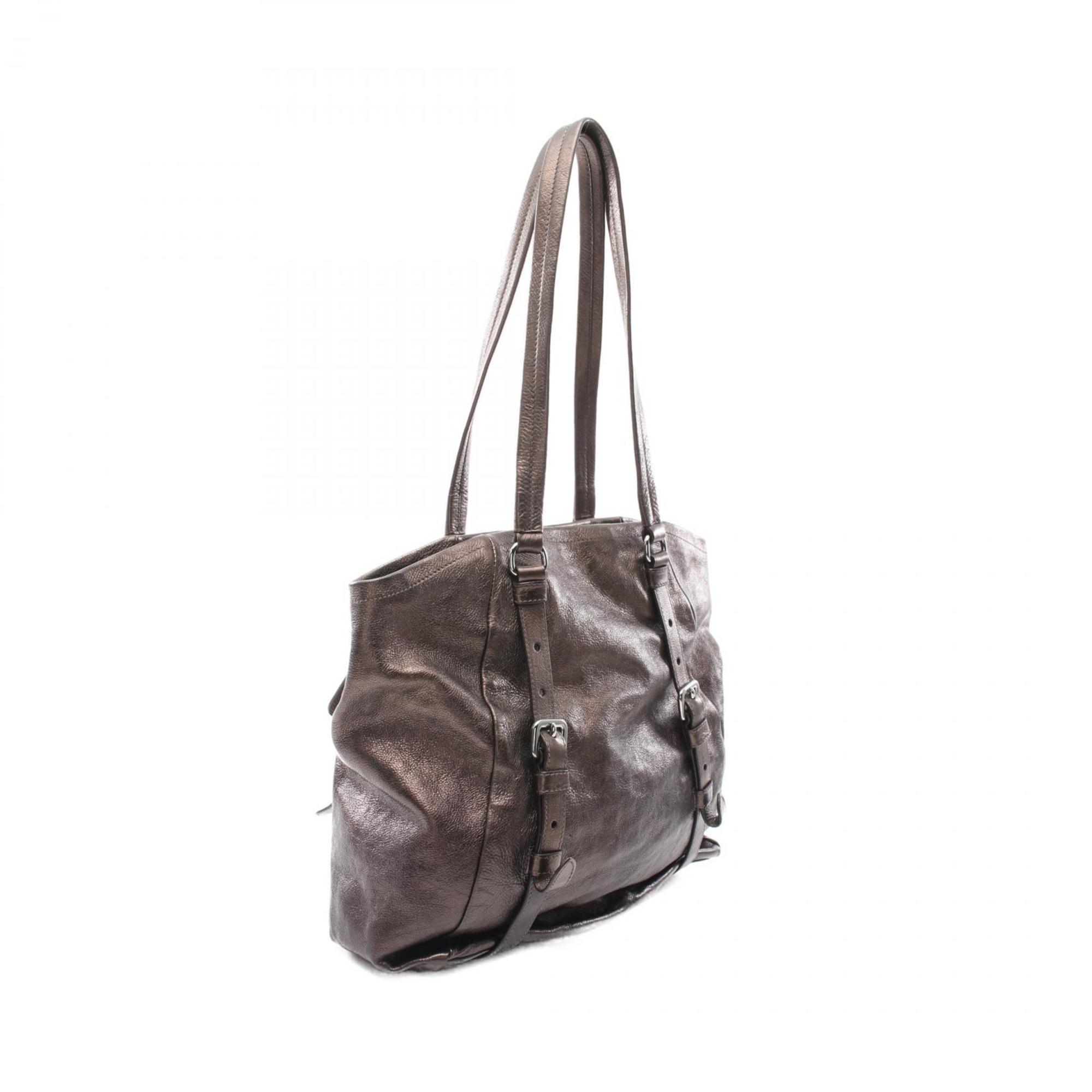 PRADA Tote Bag Leather Women's Brown