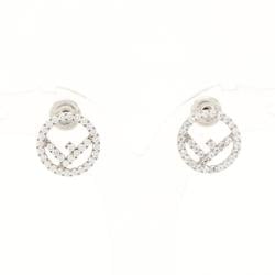 FENDI F IS Earrings Stainless Steel Rhinestones Women's Silver Clear 8AG7386DMF0GGH