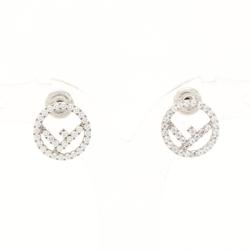 FENDI F IS Earrings Stainless Steel Rhinestones Women's Silver Clear 8AG7386DMF0GGH