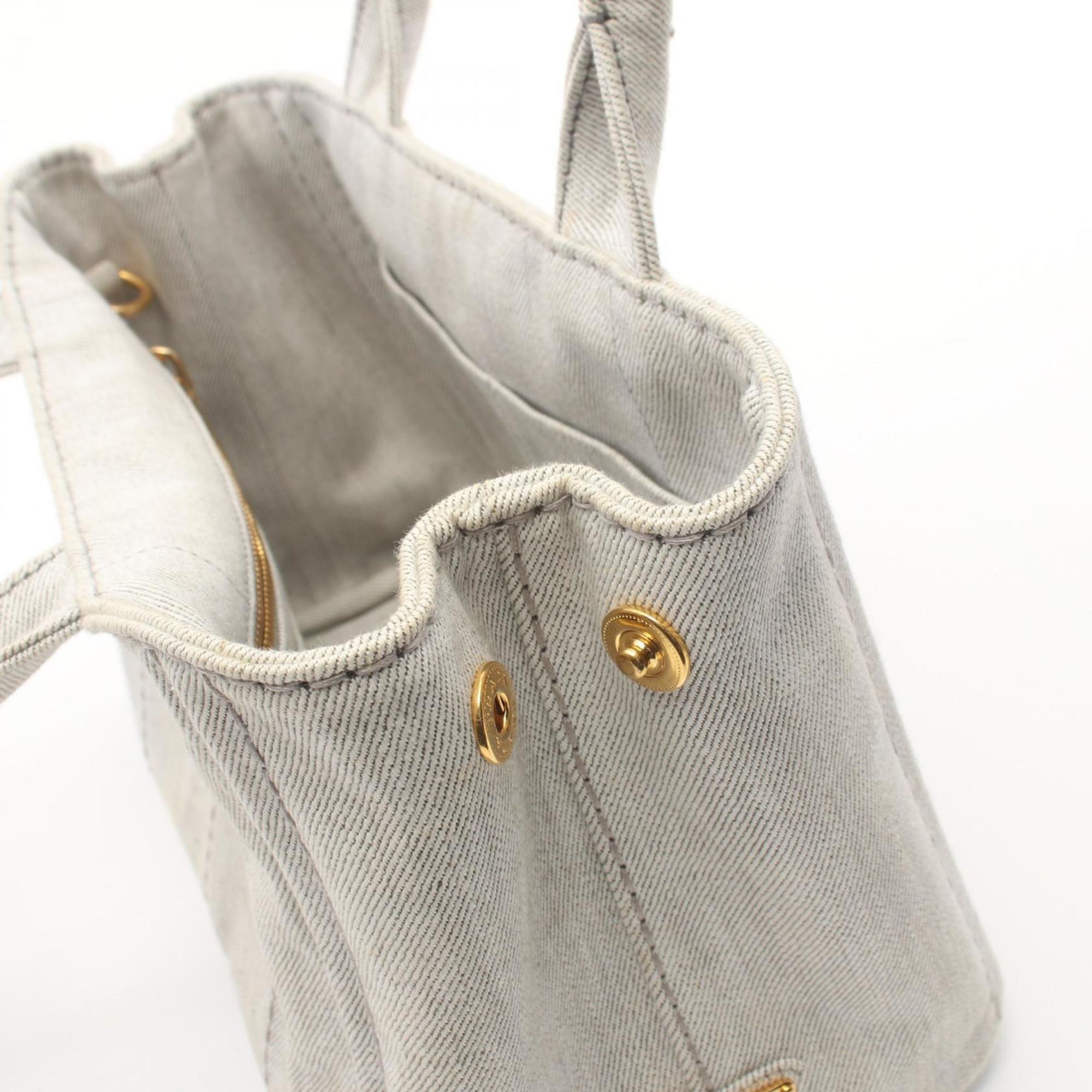 PRADA CANAPA Tote Bag Canvas Women's Grey