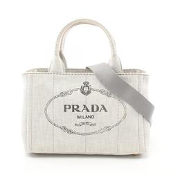 PRADA CANAPA Tote Bag Canvas Women's Grey