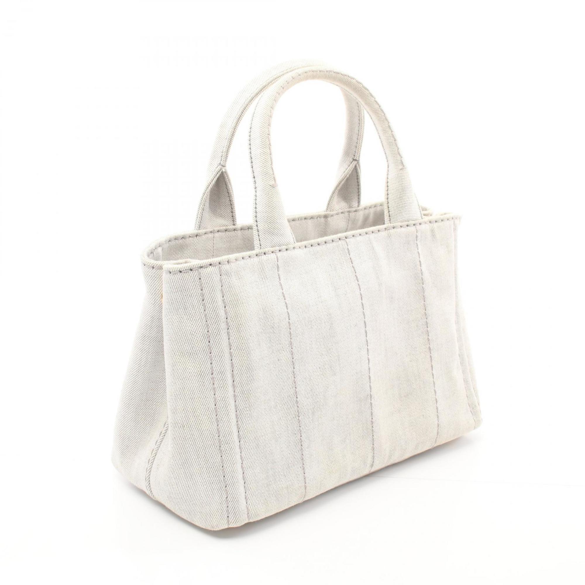 PRADA CANAPA Tote Bag Canvas Women's Grey