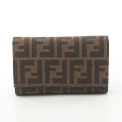 FENDI ZUCCA Tri-fold Wallet Canvas Women's Brown 8M0011