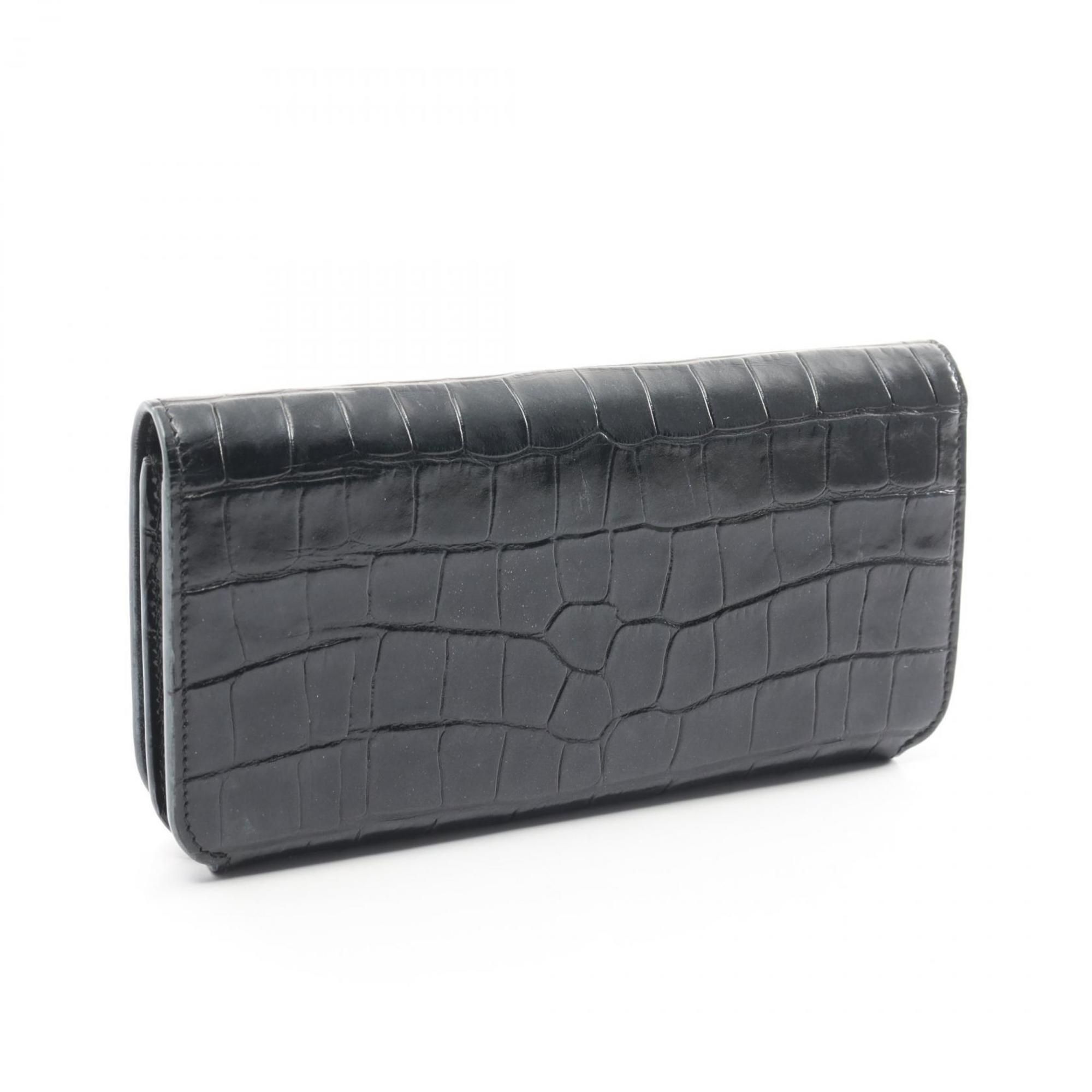 BALENCIAGA Bi-fold Wallet Leather Men's Women's Black