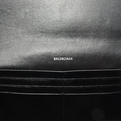 BALENCIAGA Bi-fold Wallet Leather Men's Women's Black