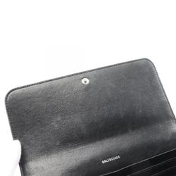 BALENCIAGA Bi-fold Wallet Leather Men's Women's Black