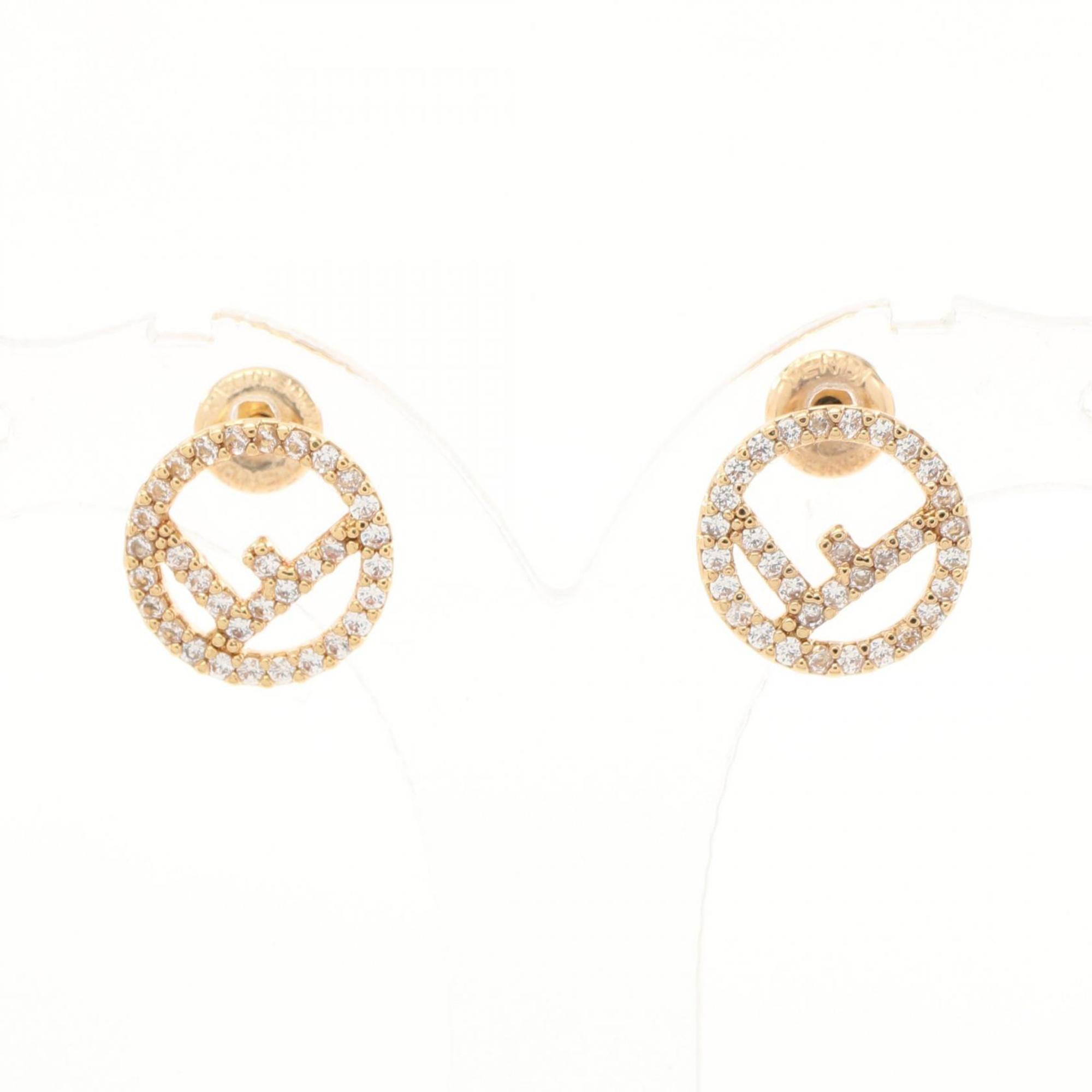 FENDI F is Earrings GP (Gold Plated) Rhinestones Women's Gold Clear 8AG7386DMF089U