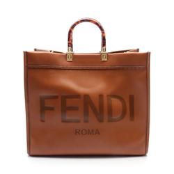 FENDI Sunshine Large Tote Bag Leather Women's Brown 8BH372ABVLF0PWZ