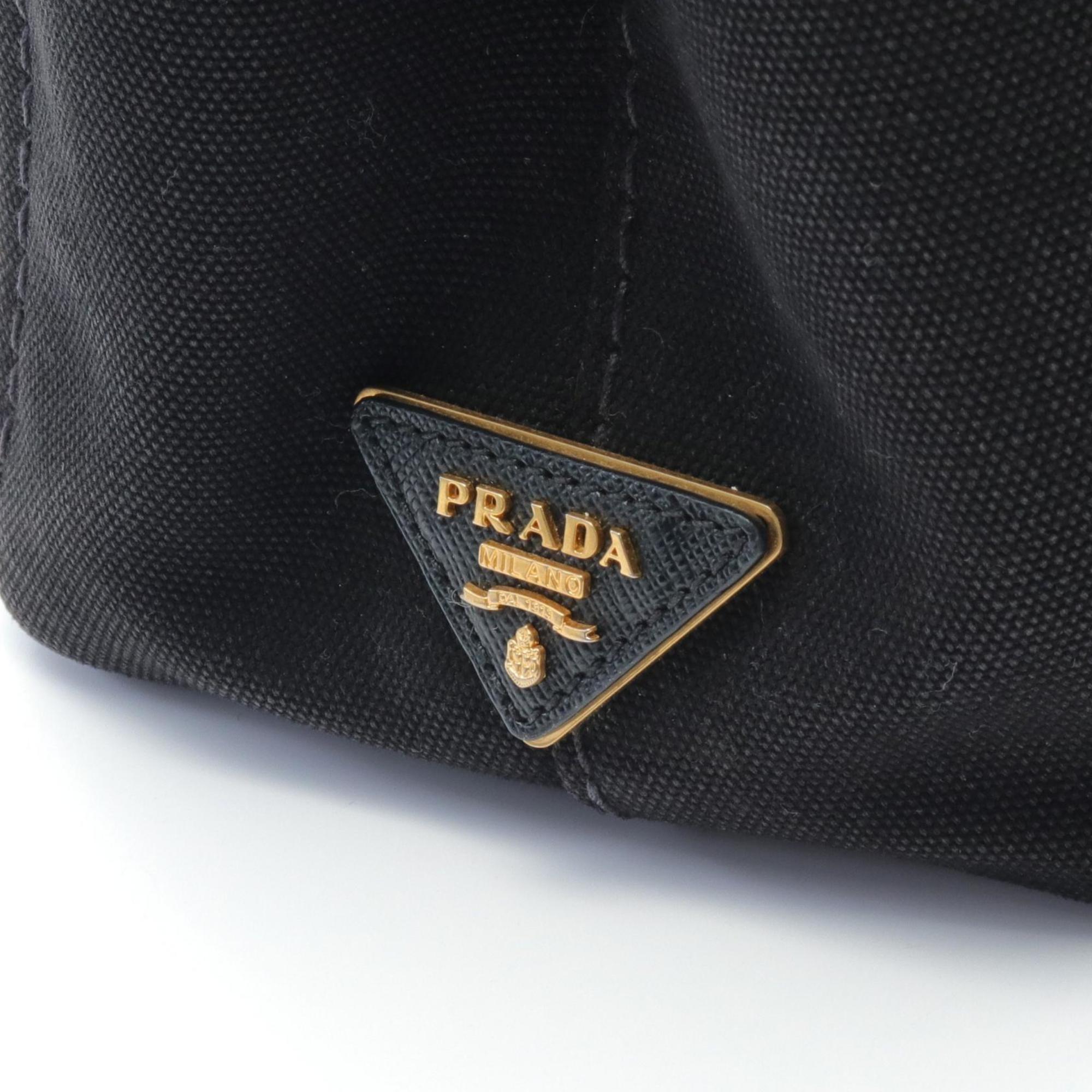 PRADA CANAPA Tote Bag Canvas Women's Black