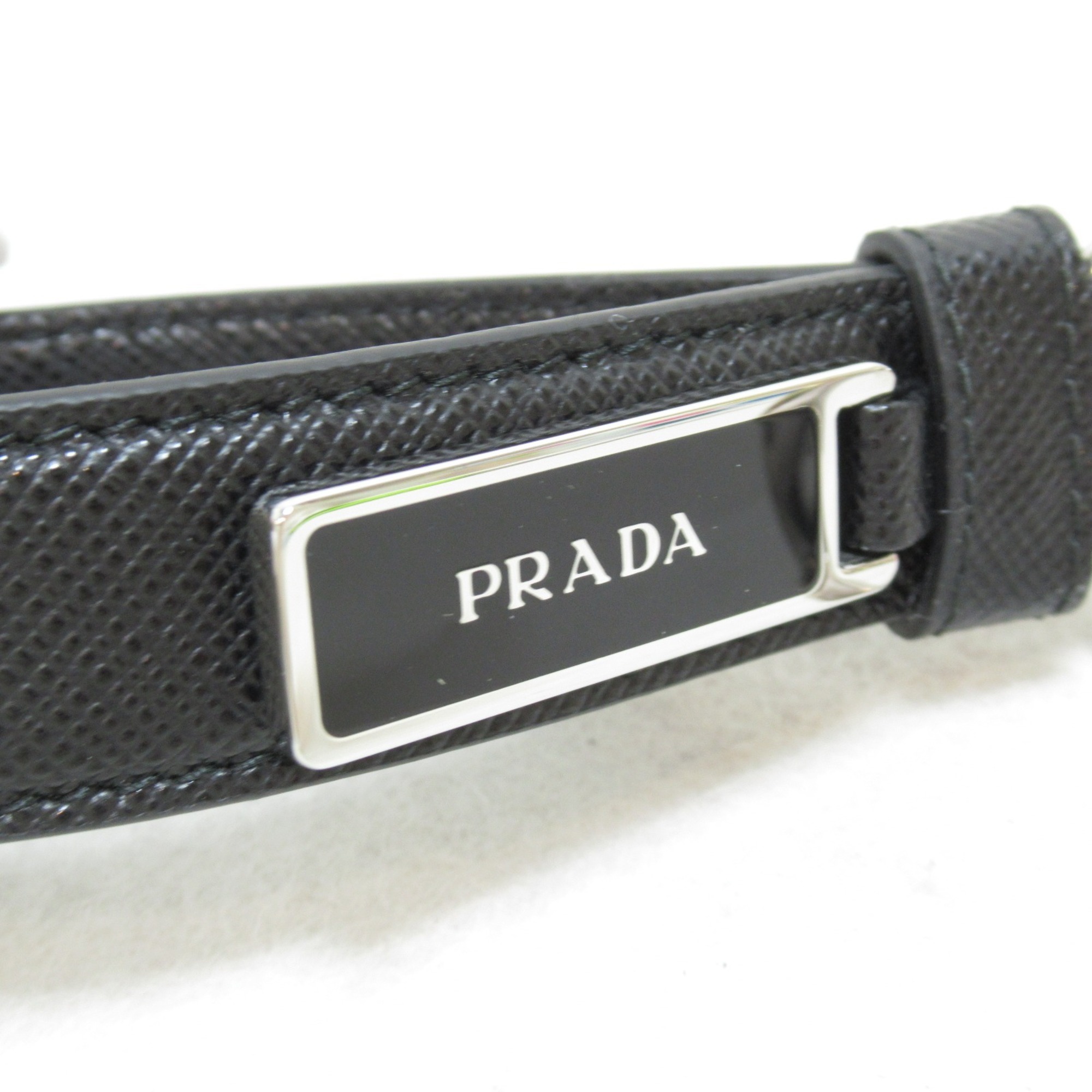 PRADA Key Ring Leather Saffiano Men's Women's Navy Nero 2PP709053F0002