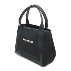 BALENCIAGA Navy Small Cabas Bag Calfskin (Cowhide) Cotton Canvas Women's Black 3399332HH3N1000