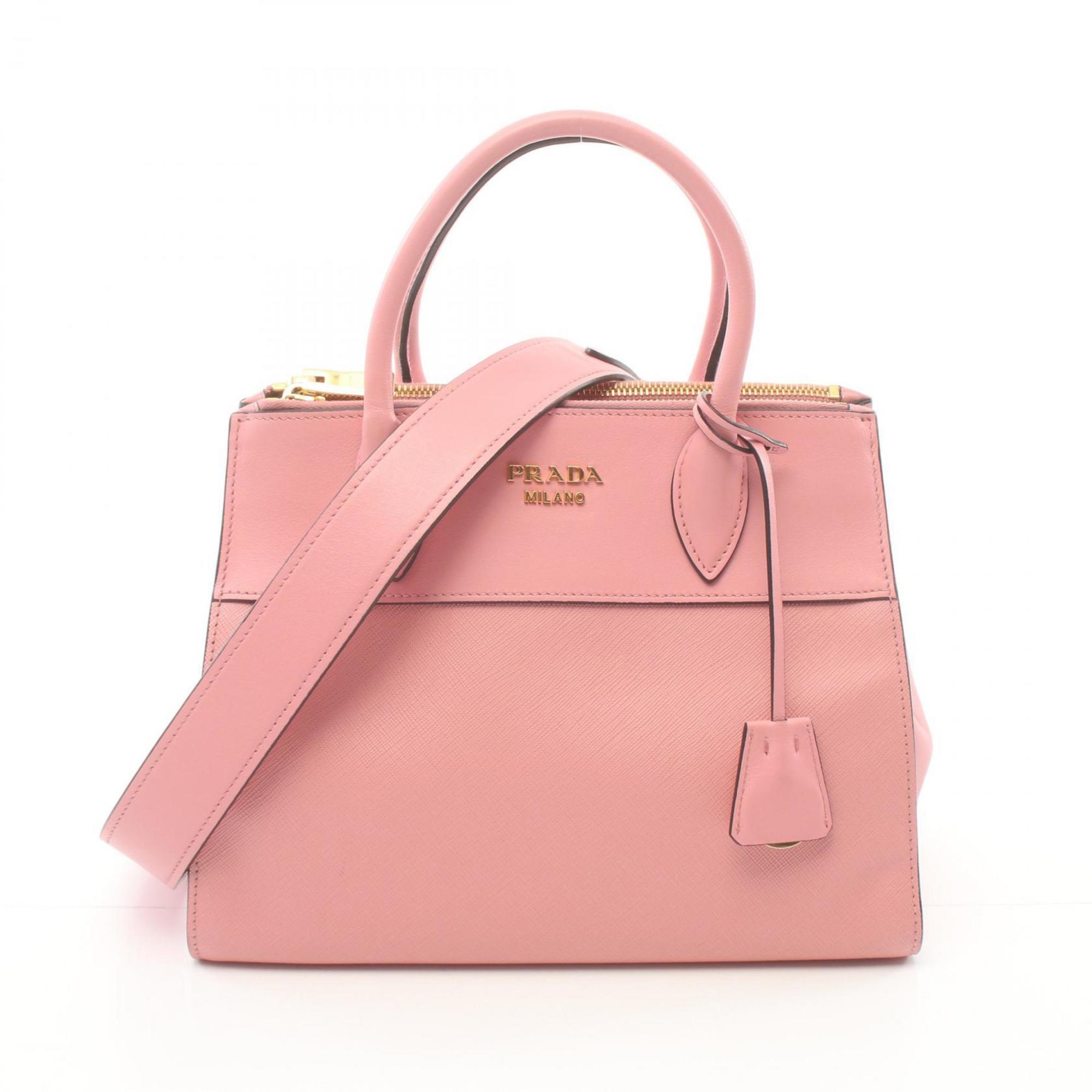 PRADA SAFFIANO CITY Handbag Bag Saffiano Leather Women's Pink 1BA103