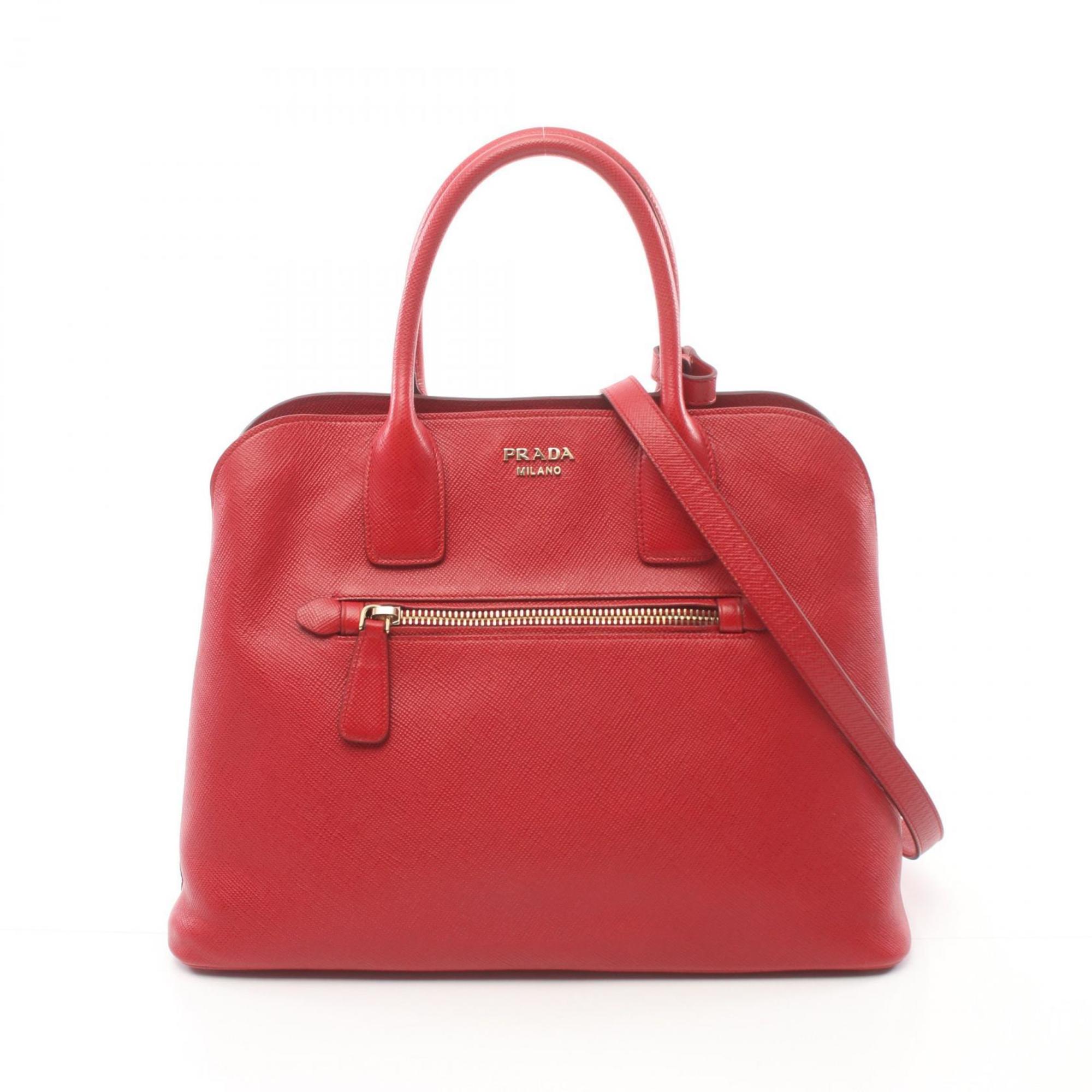 PRADA SAFFIANO CUIR Handbag Bag Saffiano Leather Women's Red BN2554