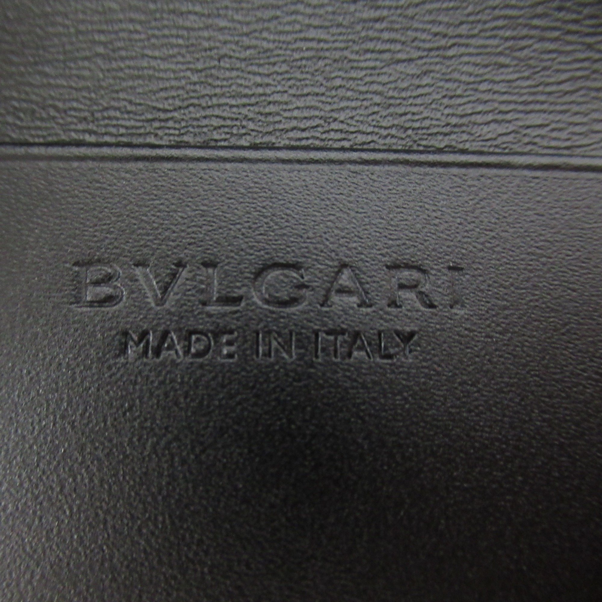 BVLGARI 6-ring key case, leather, men's, women's, black, 280887GRAIN