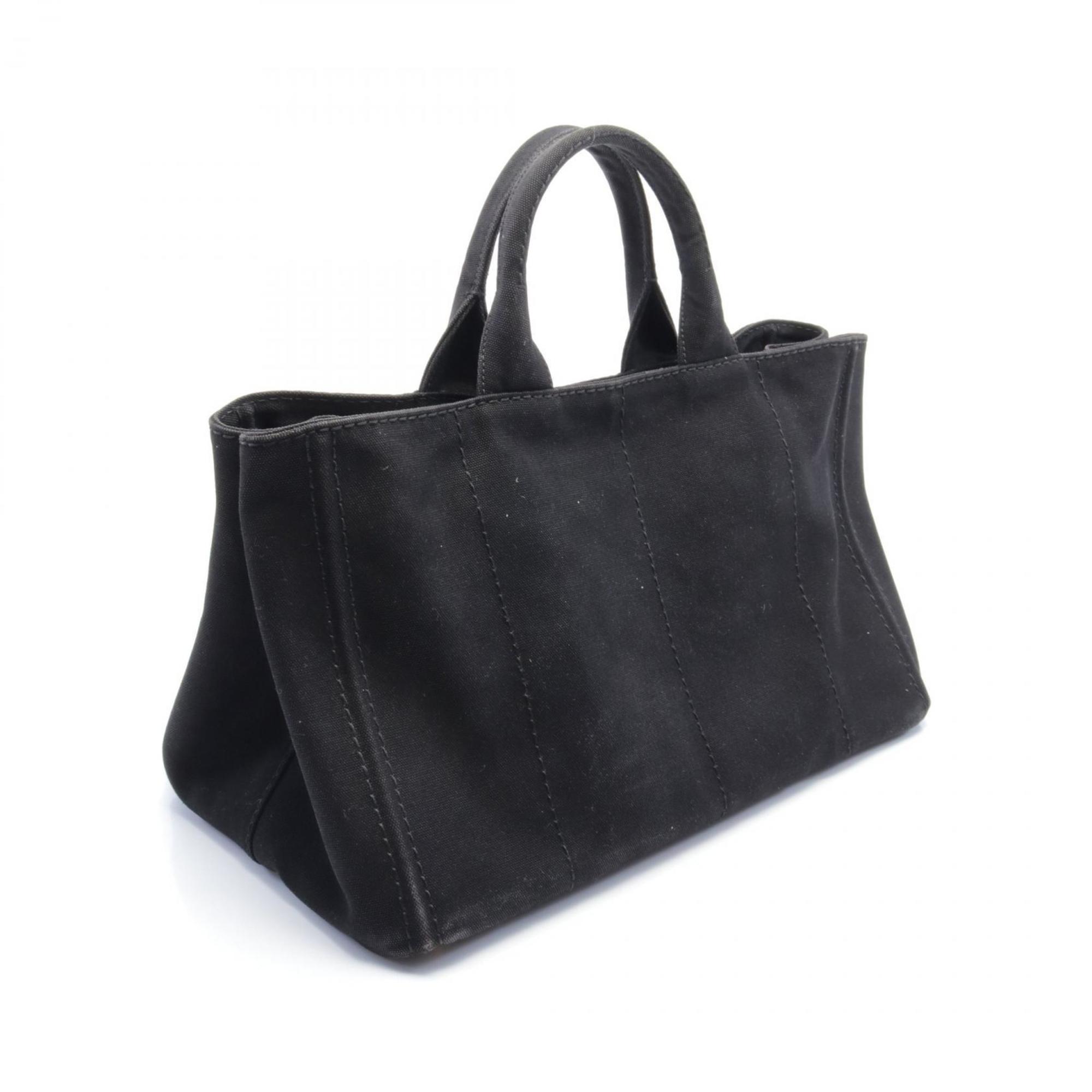 PRADA CANAPA Tote Bag Canvas Women's Black B1872G