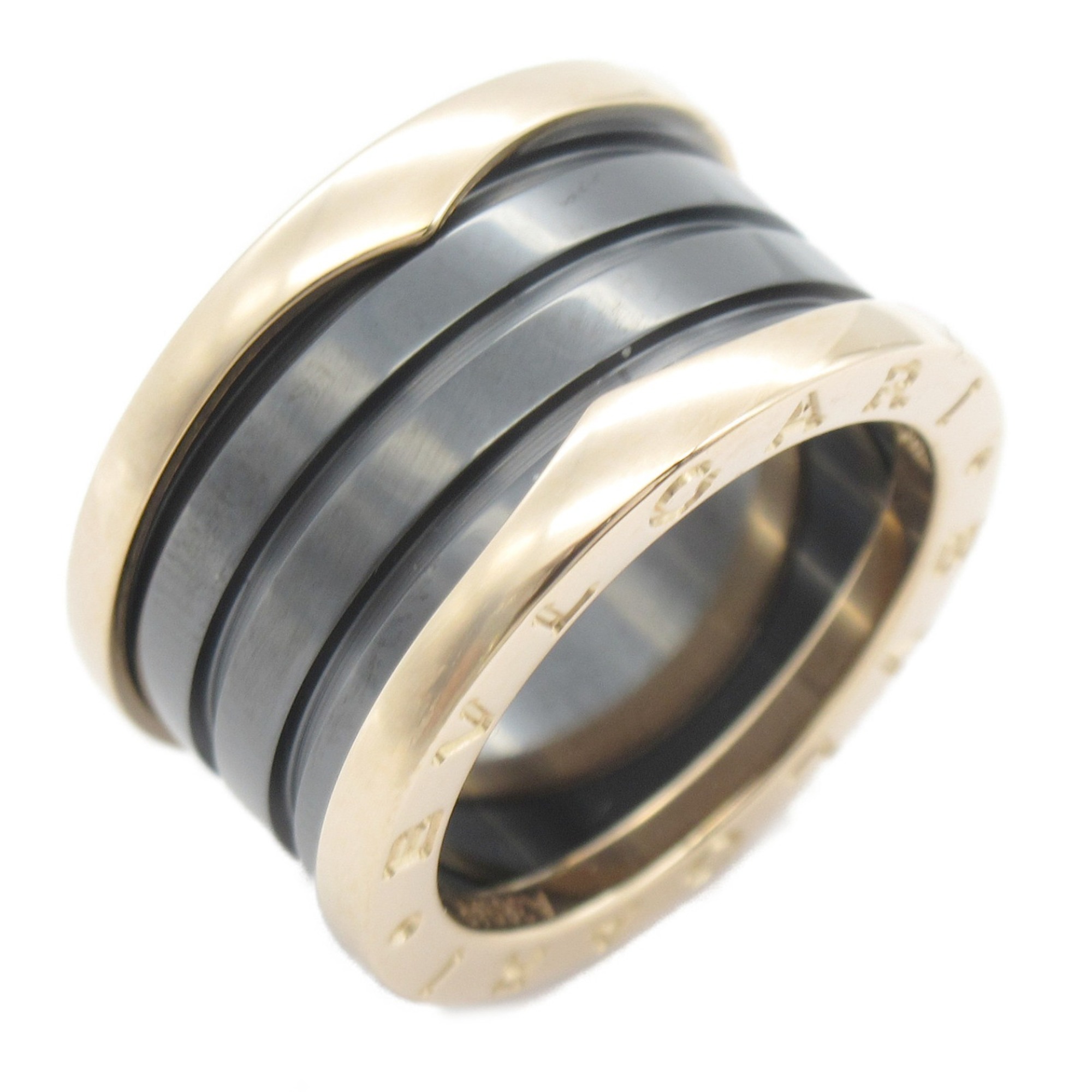 BVLGARI B-zero1 Ring K18PG (pink gold) Ceramic Men's Women's Black Gold