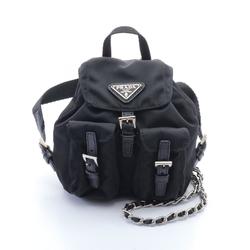 PRADA Backpack Shoulder Bag Nylon Leather Women's Black BZ0029