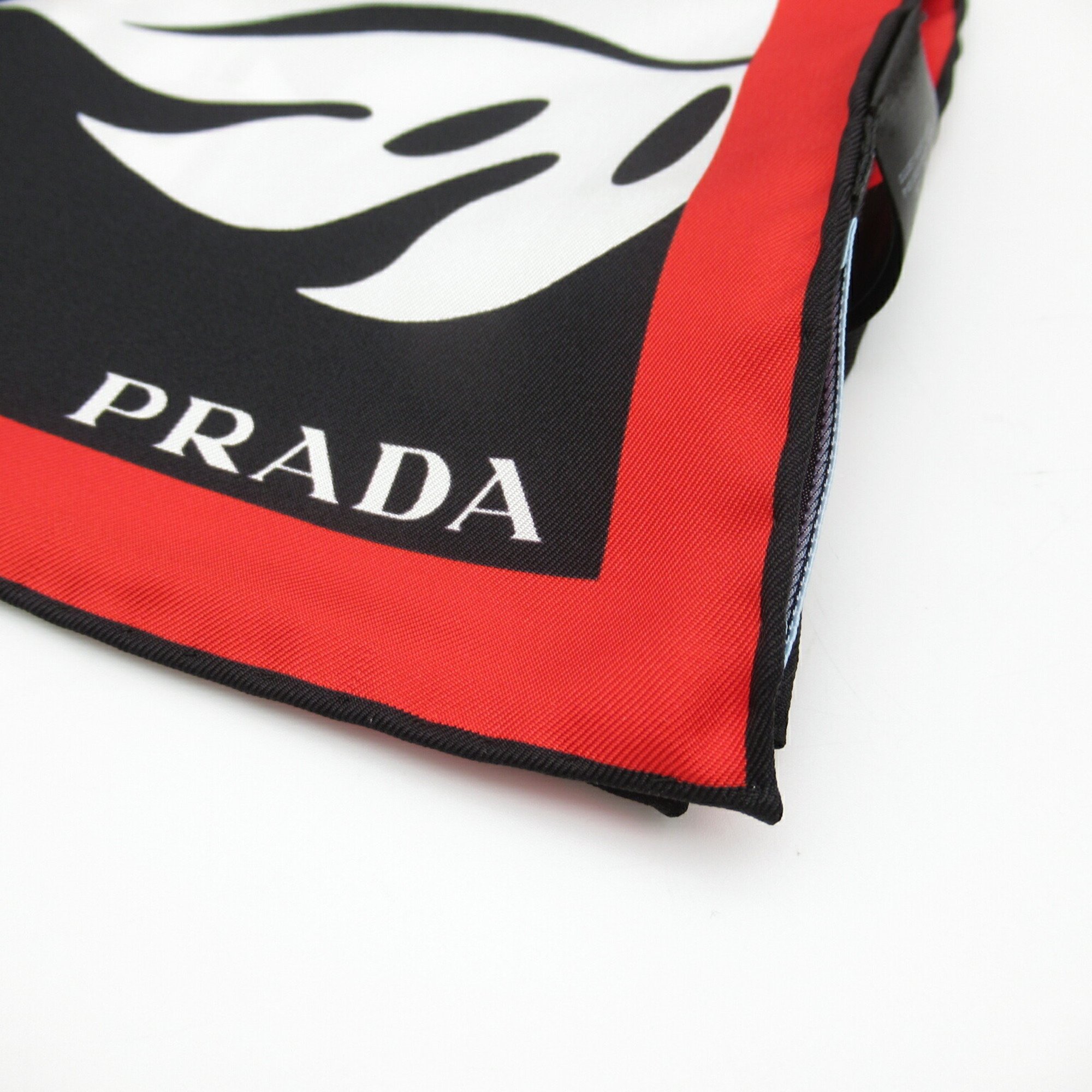 PRADA Scarf Muffler/Scarf Silk Women's Black 1FF004 2B7N F0T38