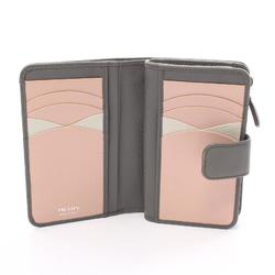 PRADA Bi-fold Wallet Saffiano Leather Women's Grey 1ML225