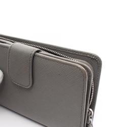 PRADA Bi-fold Wallet Saffiano Leather Women's Grey 1ML225