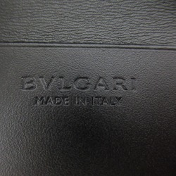 BVLGARI 6-ring key case, leather, men's, women's, black, 280887GRAIN