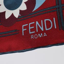 FENDI Scarf Silk Women's Bordeaux Green Multicolor