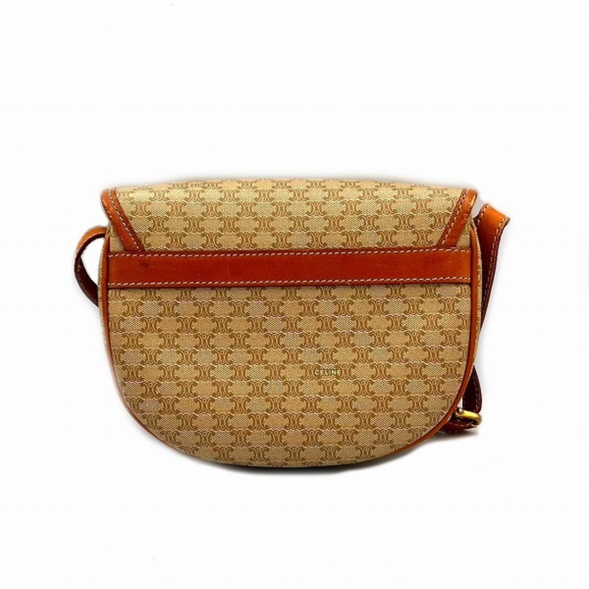 CELINE Macadam Pattern DM92 Beige Shoulder Bag for Women