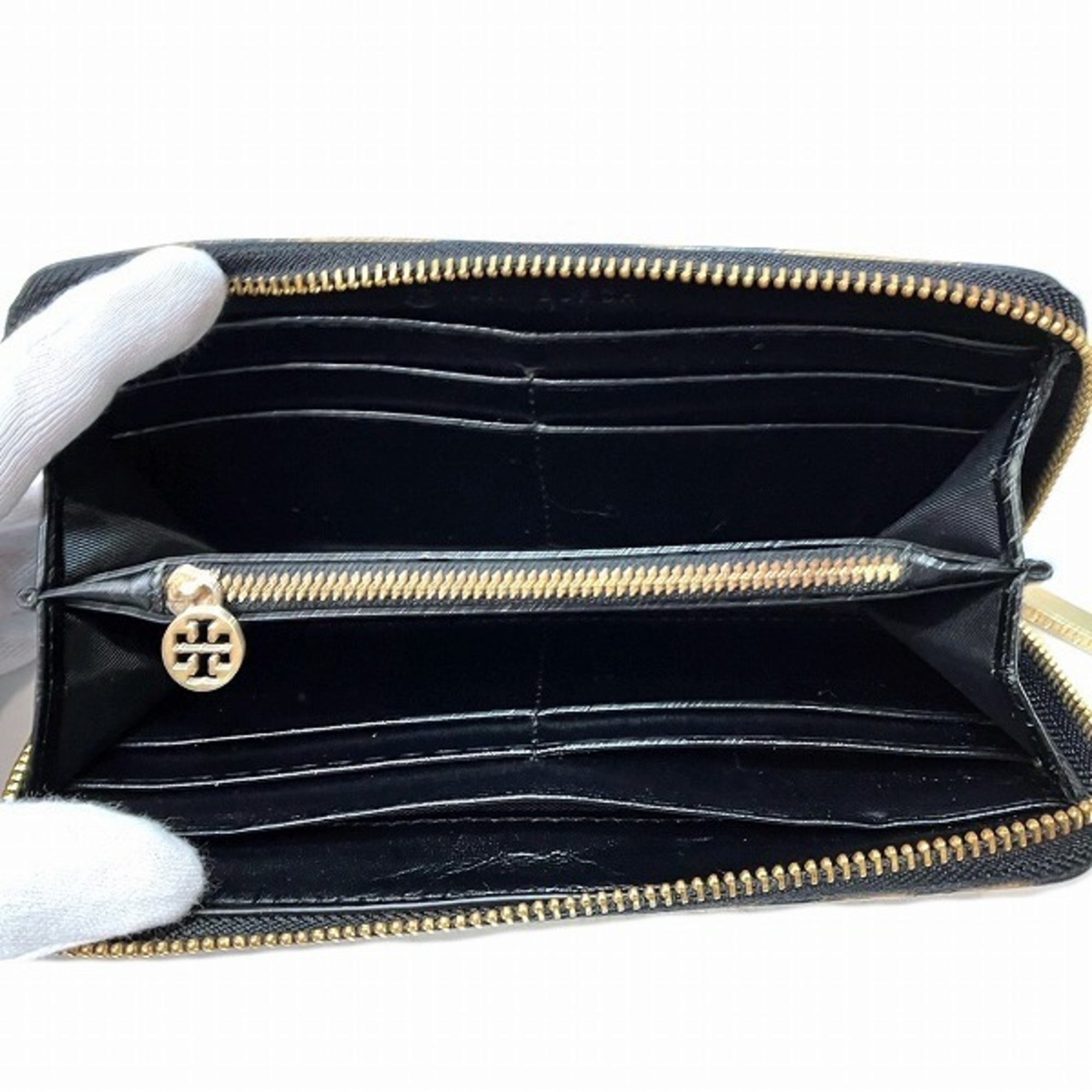 Tory Burch Round Wallet Big Plate Long Women's