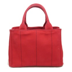 PRADA Canapa Bag, Canvas, Women's, Red, 1BG439