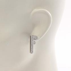 FENDI FF Earrings GP (Gold Plated) Rhinestones Women's Gold Silver Clear