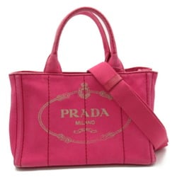 PRADA Canapa Tote Bag Canvas Women's Pink