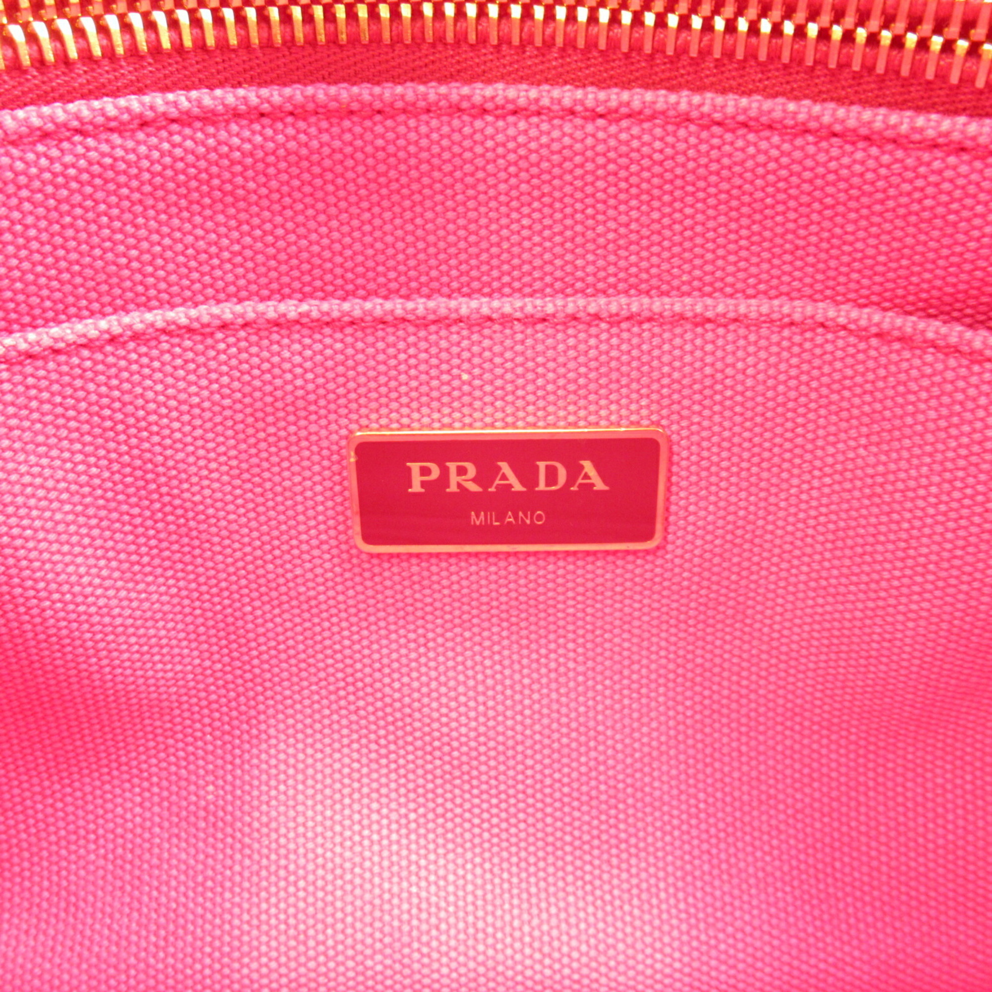 PRADA Canapa Tote Bag Canvas Women's Pink