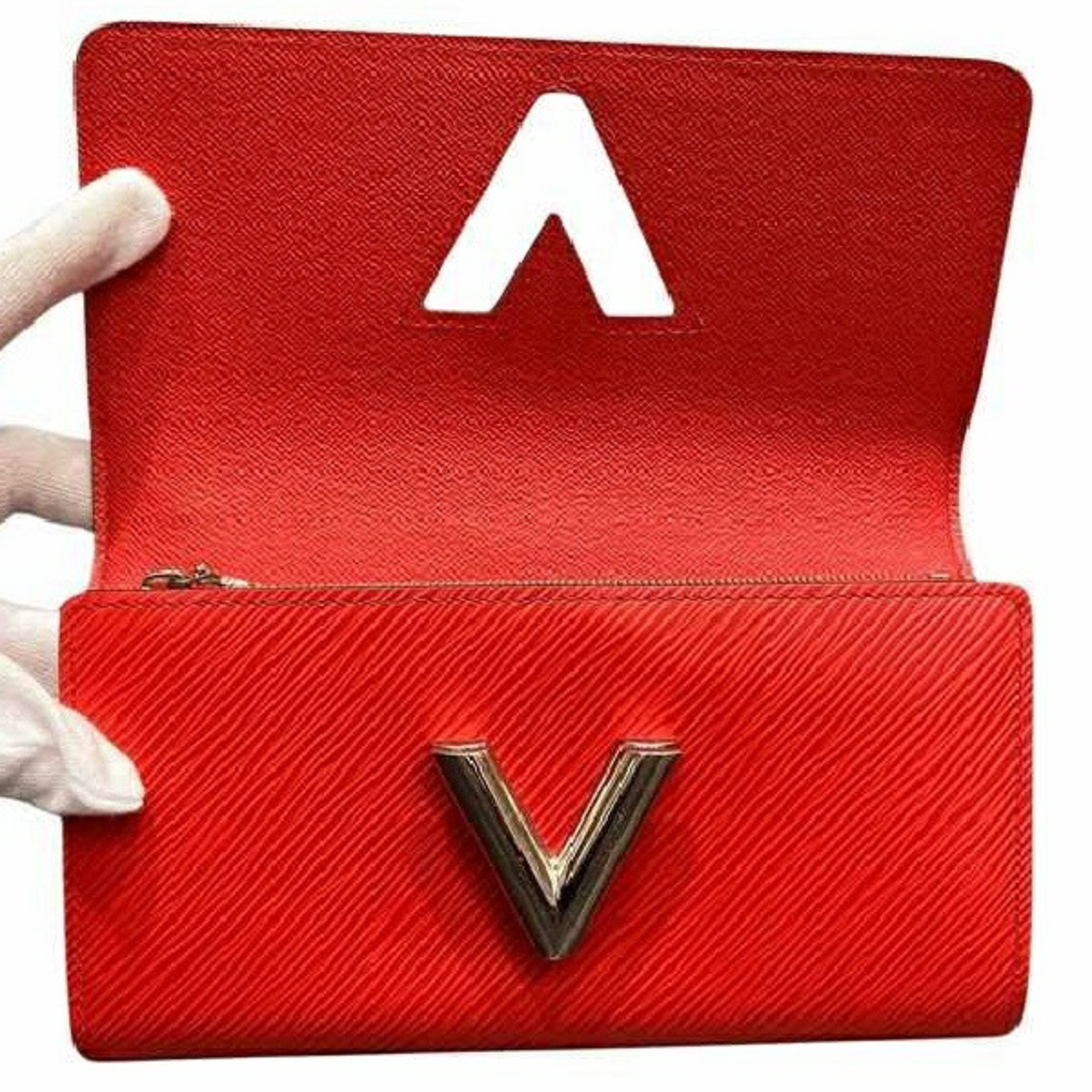 Louis Vuitton Epi Portefeuille Twist M61179 Coquelicot Long Wallet for Women