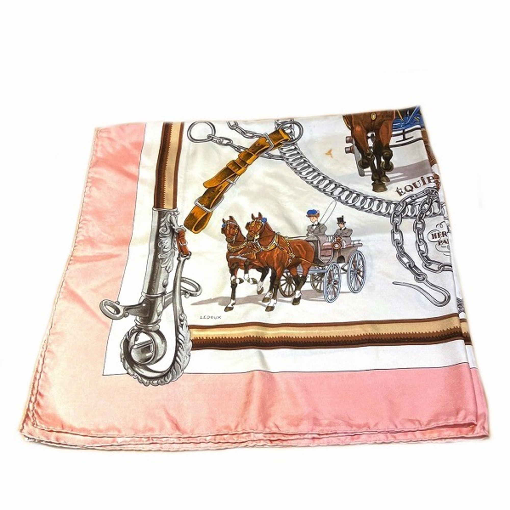 Hermes Carre 90 EQUIPAGES Carriage Servant Silk Accessory Scarf Women's