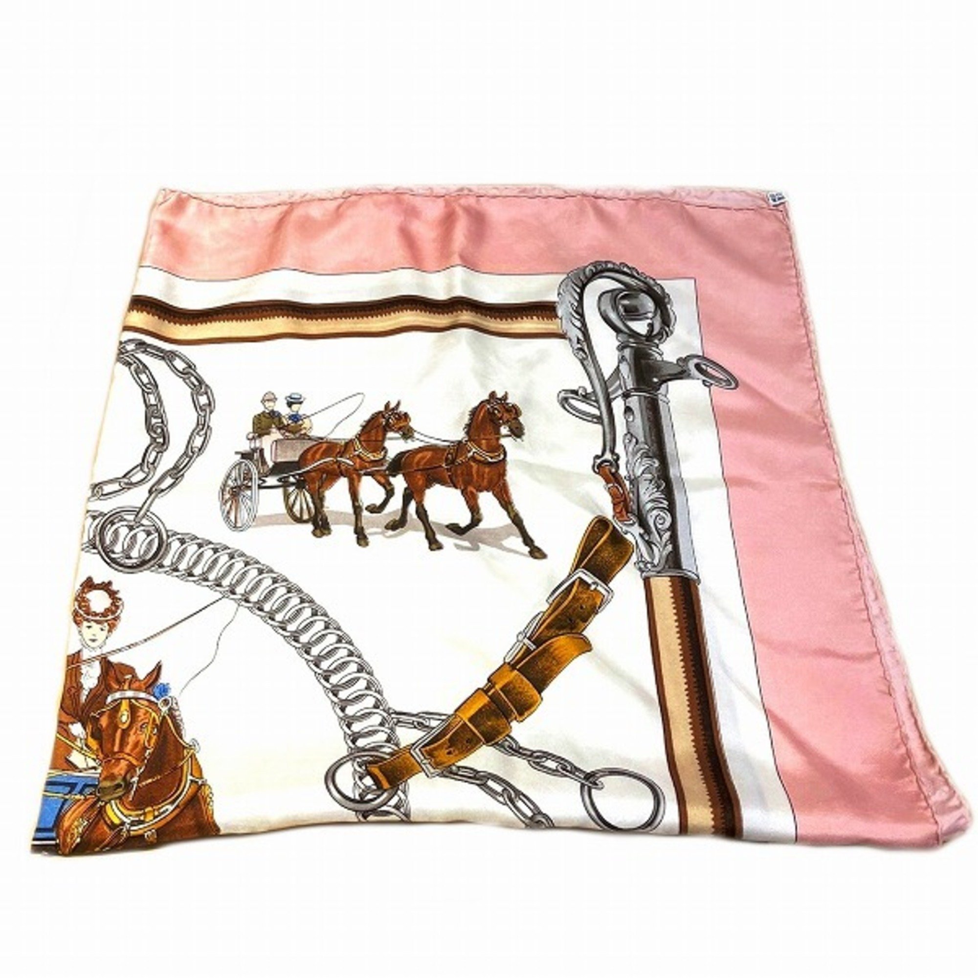 Hermes Carre 90 EQUIPAGES Carriage Servant Silk Accessory Scarf Women's