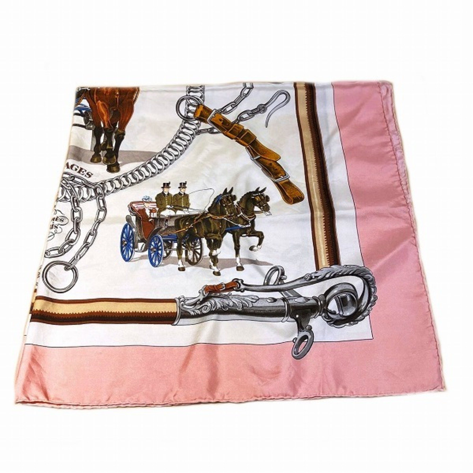 Hermes Carre 90 EQUIPAGES Carriage Servant Silk Accessory Scarf Women's