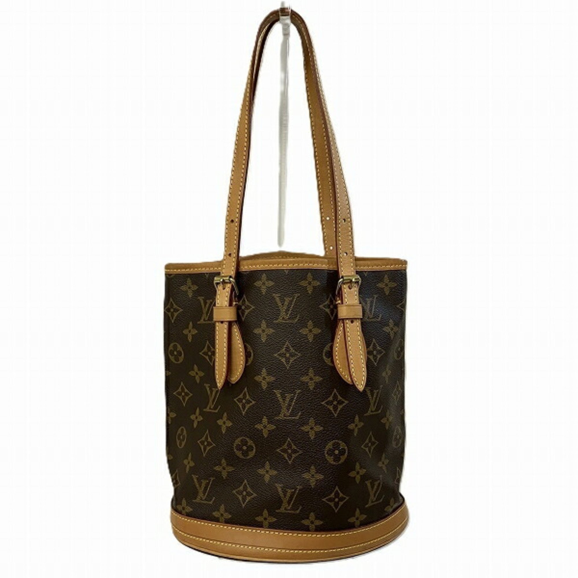 Louis Vuitton Monogram Petit Bucket M42238 Bag Tote Women's