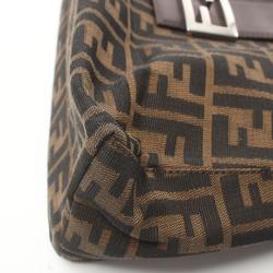 FENDI ZUCCA Shoulder Bag Canvas Leather Women's Brown