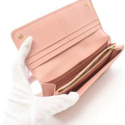 PRADA Bi-fold Long Wallet Saffiano Leather Women's Pink