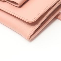 PRADA Bi-fold Long Wallet Saffiano Leather Women's Pink